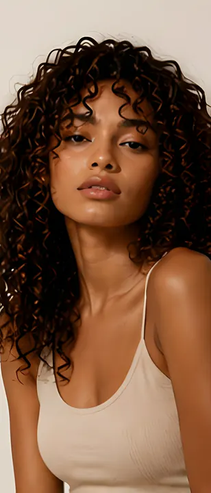 Curls, cream vest