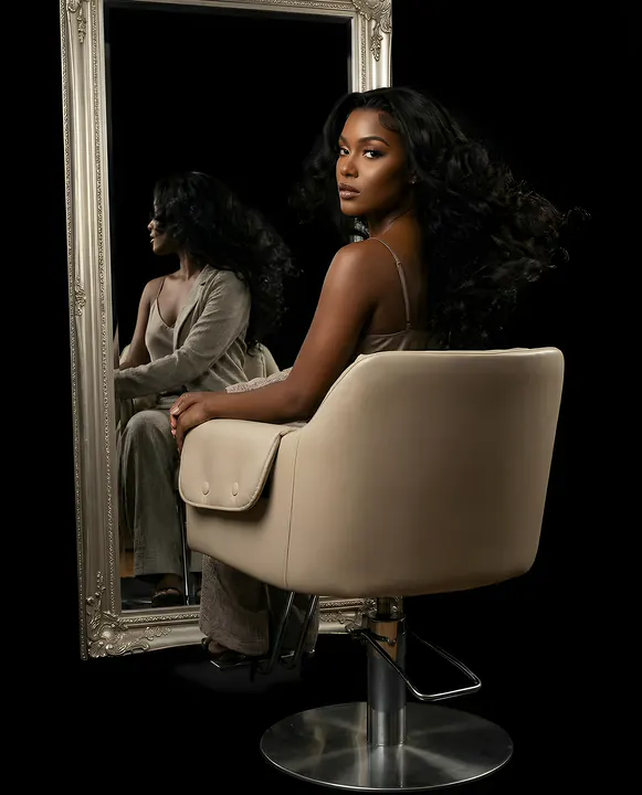 A full, styled unit in the salon chair