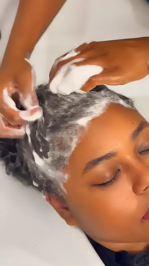A scalp cleanse at the basin